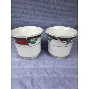 Tienshan Deck The Halls Serving Tea Cups Christmas (Set Of 2)